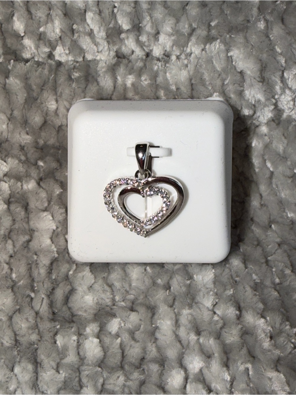 925 Silver Moissanite 1 carat Heart Pendant